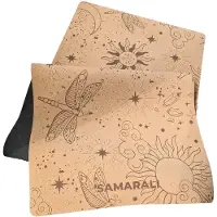 Samarali Cosmic Harmony - Kurk Yogamat XXL - Extra Lang en Breed - Antislip Natuurrubber - 200 x 68 x 0,4 cm