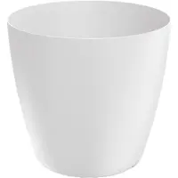 Prosperplast Matwitte plastic bloempot 13,8 x 12,7 cm, gladde deksel.