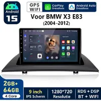 Hexinex HexinexMarket - Autoradio Geschikt voor BMW X3 E83 2004-2012 - Draadloos CarPlay Android Auto GPS Navi multimediaspeler - 6GB+128GB