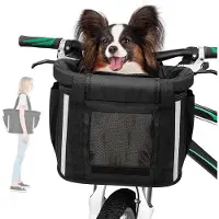 SP Fietsmand Hond - Fietsmand Hond Voorop - Hondenmand - Zwart - 34cm x 24cm x 26cm