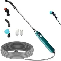 OEM Elektrische sproeier met accu - Tuinslang met 3 spuitmonden - 5 meter lang - voor het geven van water en het wieden - werkt op batterijen - Hogedruksprinkler