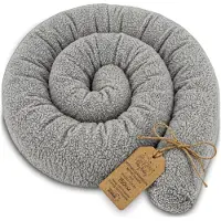 Totsy Baby Zijslaper kussen Lichaamskussen 150 cm Bouclé - Lang kussen bed rol slaapkussen nek rol Decoratie voor kinderkamer Oeko-Tex certificaat Lichtgrijs D