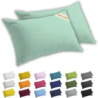 Famanu – Set van 2 kussenslopen 50 x 70 cm van 100% katoen jersey, Oeko-Tex gecertificeerd, met veilige ritssluiting