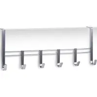 Zeller Kapstok - 2x - met 6 haken - zilver - metaal - 51 cm - deurhanger