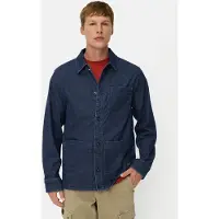 Camel active Jeansovershirt met overhemdkraag - Maat menswear-3XL - Indigoblauw