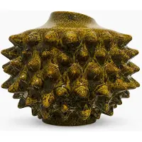 Mica Decorations Vaas Spike - Keramiek - Groen - 25 x 19 x 25 cm (BxHxD)