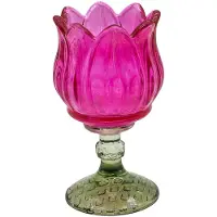 Clayre & Eef Waxinelichthouder Roze Glas