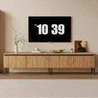 OKWISH Dressoir - TV Meubel Met 4 Deuren En Kabeldoorvoer - 180x35x43 cm - Gesloten Opbergruimte - MDF En Spaanplaat Naturel