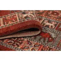 Muratap Artline taj oosters vloerkleed vintage handgeknoopte wol look- 80x300 cm