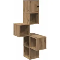 vidaXL Muur Hoekplank Artisanaal eiken 48 x 48 x 120 cm Bewerkt hout