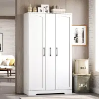 OKWISH Keukenkast - Met Kruidenrek En 4-Laags Verticale Uittrekfunctie - 150 x 78 x 40 cm - 2 Deuren - Verstelbare Planken - MDF Wit