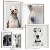Tulup 4-Delige Schilderij Set - Huisdierportretten in een moderne stijl - 50 x 50 cm, 20 x 30 cm en 40 x 60 cm - Wanddecoratie - Muurdecoratie - Woonkamer