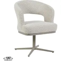 Label51 Monaco Eetkamerstoel - Naturel - Royal Stof - Taupe Metaal - Stoel - Eetkamerfauteuil