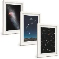 Tulup 3-Delige Schilderij Set - Sterrenbeeld Waterman (Galaxy Space Zodiac Sign Aquarius) - 20x30 - Stijlvolle Muurdecoratie - Slaapkamer - Woonkamer Decoratie
