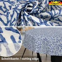 ANRO Tafelkleed Koraal Blauw Rond Ø120cm Rechte rand Afwasbaar Waterafstotend Binnen & Buiten