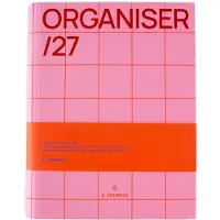A-Journal Agenda Spiraal - Organiser 2027 - Checkered Pink Red