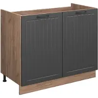 Vicco Wastafelkast Fame-Line Donkergrijs/Goudkleurig Eiken 100 cm zonder werkblad, Model 61606
