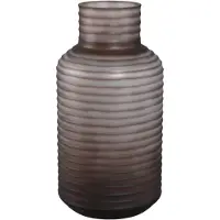Ptmd Kalyce Light Brown Handcut Solid Glass Vase L