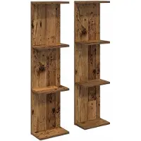 vidaXL Wandplank 2 st Oud hout 25 x 15 x 100 cm Bewerkt hout