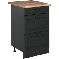 Vicco Keukenonderkast R-Line Antraciet landelijk/Antraciet 50 cm goudkleurig eiken werkblad, Model 69836