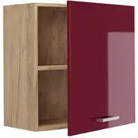 Vicco Hangkast R-Line, Rode hoogglans/Goudkleurig Eiken, 60 cm met 1 deur