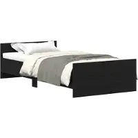 vidaXL Bedframe zonder matras 75x190 cm spaanplaat zwart eikenkleurig