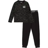 We fashion pyjama met print - zwart/grijs Jongens Katoen Ronde hals All over print - maat 146/152