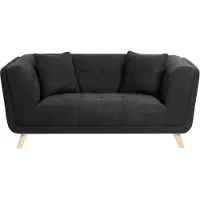 Beliani HABO - Tweezitsbank - Zwart - Polyester