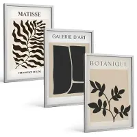 Tulup 4-Delige Schilderij Set - Minimalistische posters met plantenpatronen en abstracte kunst. - 40 x 60 cm - Decoratieve Schilderijen - Wanddecoratie - Hal - Interieur Decoratie