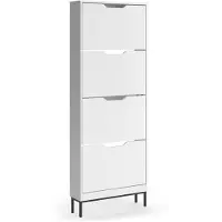 Vicco Schoenklaprek Luca, Wit/Zwart, 59 x 157.5 cm met 4 kantelbare compartimenten