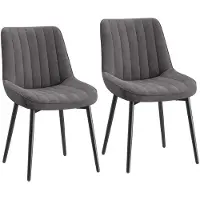 COLAMY Fluwelen eetkamerstoelen, set van 2, stoelen voor eetkamer met metalen poten en dik zitkussen, gestoffeerde keukenstoel met antislipzolen, grijs