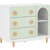 En.casa Kindercommode Vaarentaa met 3 lades 2 open vakken 79x41x66 cm mintgroen []