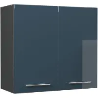 Vicco Hangkast Fame-Line, Donkerblauw hoogglans/Antraciet, 80 cm