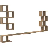 vidaXL Wandgemonteerd TV Rek Artisanaal eiken 200 x 15 x 94 cm