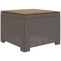 vidaXL Eén-zits Tuin Sofa met Kussen Rieten Look PP Lichtgrijs
