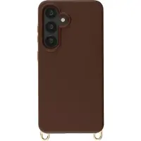Selencia Rivièra MagSafe Backcover met afneembare haakjes voor de Samsung Galaxy S25 / S24 - Choco Brown