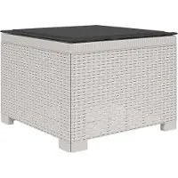 vidaXL Eén-zits Tuin Sofa met Kussen Rieten Look PP Wit