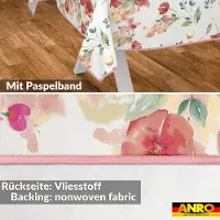 ANRO Tafelkleed Klaprozen Rood 240x140cm Met sierband Afwasbaar Waterafstotend Binnen & Buiten