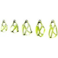 Flamingo Hondentuig – hondenharnas – Step&Go Fergu Fluo geel XL – 60–90 cm – 25 mm breed – nylon – reflecterend – traploos verstelbaar – met trekontlasting