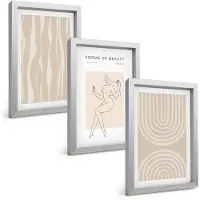 Tulup 4-Delige Schilderij Set - Abstracte patronen, delicate boho-decoraties - 20 x 30 cm - Wanddecoratie - Muurdecoratie - Moderne Interieurdecoratie - Woonkamer Decoratie