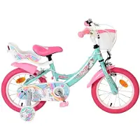 Volare Unicorn Kinderfiets - Meisjes - 14 inch - Groen - Twee Handremmen
