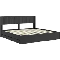 vidaXL Bedframe met opbergruimte en hoofdbord Zwart 180 x 200 cm
