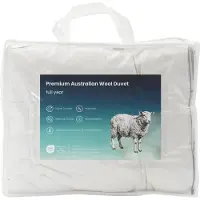 vidaXL Dekbed en Kussen Set 2 st 152x203 cm 4 seizoenen 300 GSM Wol