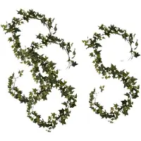 Mica Decorations Kunstplanten Hedera Slinger - 3x - 180 x 15 cm - groen - met grote bladeren - decoratief - bladgroen - klimop plant