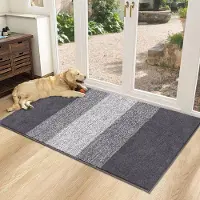 Famanu – Antislip deurmat, 60 x 90 cm, wasbaar, voor binnen en buiten gebruik, grijs