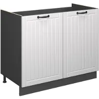 Vicco Wastafelkast Fame-Line, Wit Landhuis/Antraciet, 100 cm zonder werkblad