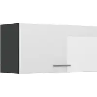 Vicco Hangkast R-Line, Wit Hoogglans/Antraciet, 80 cm Plat