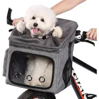 SP Fietsmand Hond - Fietsmand Hond Voorop - Hondenmand - Grijs - 29cm x 24cm x 35cm