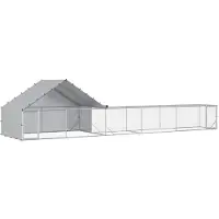 vidaXL Kip Coop met Dak en Tuin 2 st zilver 8 x 2 x 1,9 m