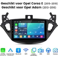 Junsun Linux Draadloos Carplay & Andriod Auto Geschikt voor Opel Corsa E 2015-2019 Adam - 9 Inch HD TouchScreen - Bluetooth - Navigatie - Stuurwielbediening - WiFi - FM - RDS- Airplay